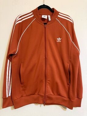 adidas Rust Orange Zip-Front Trefoil Jacket